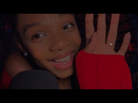 ASMR repeating my intro + close whispers + hand movements