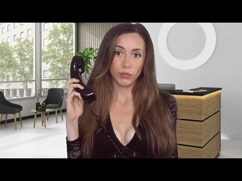 ASMR SWEET RECEPTIONIST CHECKS YOU IN | Soft Spoken, Typing, Writing...