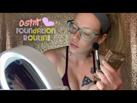 ASMR Foundation Routine ~ Beauty Blender + Brush Sounds