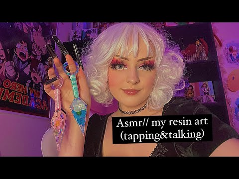 ASMR// tapping on my resin art (talking & tapping)