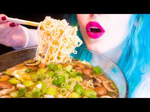 ASMR: Japanese Onion Soup with Noodles & Mushrooms ~ Relaxing Eating Sounds [No Talking|V] 😻