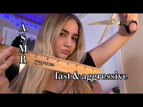 ASMR Fast and Aggressive Haircut & Scalp Treatment (personal attention)😋
