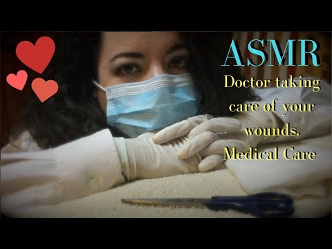 ASMR Doctor taking care of your wounds. Medical care