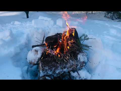 ASMR crackling fire in snow alchemy