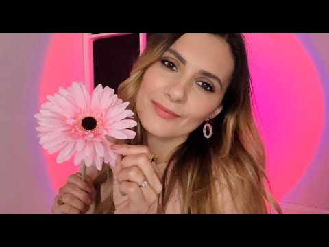 ASMR PINK TRIGGERS 🌸 Face Brushing, Crinkly Coat, Tapping, Ect