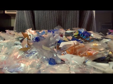 ASMR Cutting Up Plastic For My Ecobrick | Crinkly Plastic & Cutting/Scissor Sounds (No Talking)