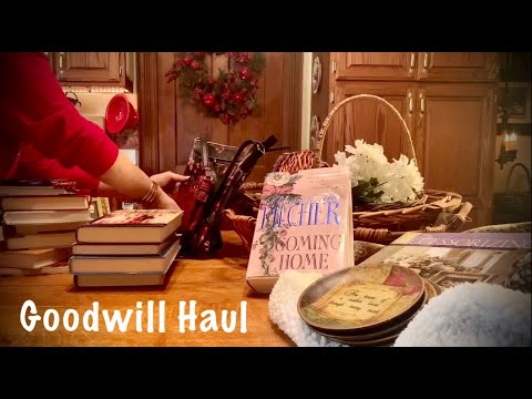 ASMR Goodwill Haul (No talking) Handling clothing, books, baskets, tags, purses, florals, & toys.