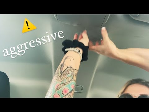 💥fast & aggressive ASMR in the car: random, unpredictable, NO talking 🤐