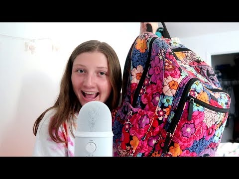 ASMR what's in my backpack for school (tapping/scratching)