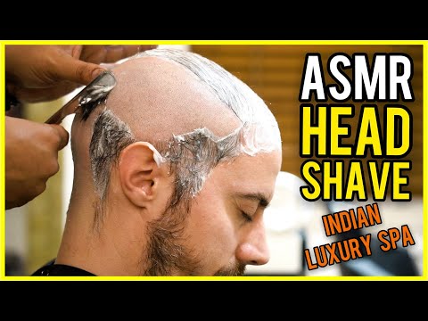 ASMR HEAD SHAVE | Indian LUXURY SPA | SHAVING SOUNDS