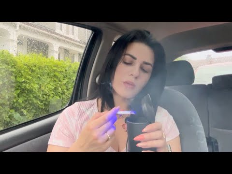 ASMR | Chewing Gum In The Pouring Rain & Smoking Cigarettes ☔️ (No Talking)