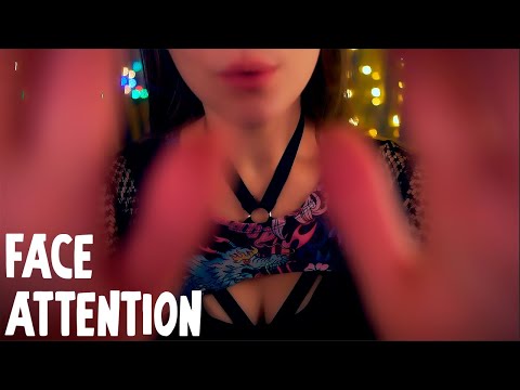 ASMR Face Attention and Fire 💎 Face Touching and Tapping