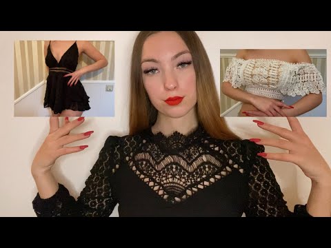 ASMR | TRY-ON Shopping haul with summer dresses and fabric scratching💤