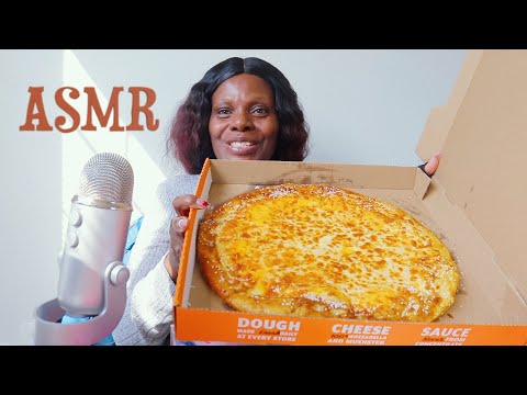 Little Caesar Pretzel Cheese Pizza ASMR Eating Sounds