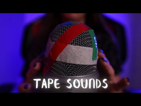 ASMR Tapes on Microphone | Sticky Tape Sound (No Talking)