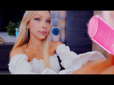 ASMR Doing your hair styling in 1 minute 15 sec 💞 (Layered Sounds)