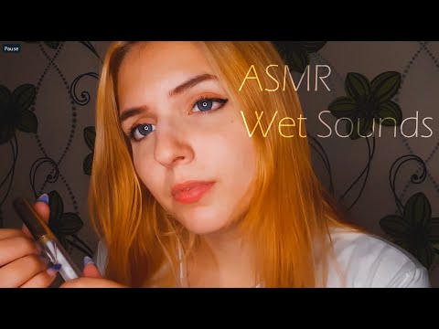 ASMR Relaxing Wet Sounds~ (tapping, hand movements, personal attention)