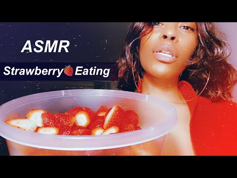 ASMR | Best Strawberry Eating In 4 mins W/ juicy mouth sounds 🍓(Valentine’s edition )❤️