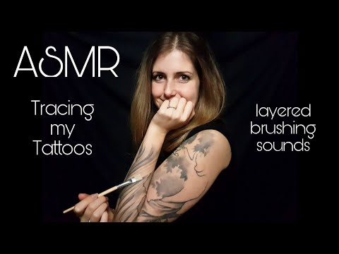 ASMR german/deutsch | Tracing my tattoos | FAQs about my tattoos | layered brushing sounds