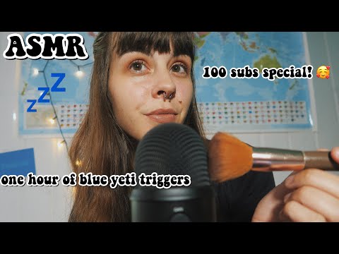 ASMR 1 hour of blue yeti triggers to help you fall asleep ~ (100 sub special!)