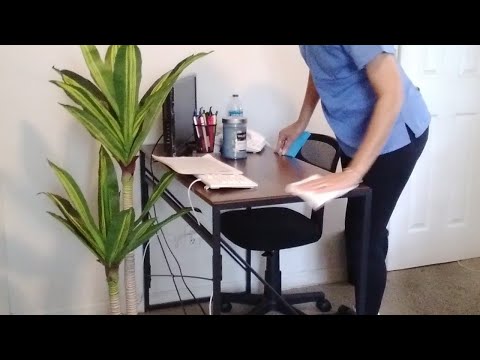 🧽 CLEANING OFFICE SPACE ASMR|  #cleaning #watersounds 💦#wiping #dusting #subscribe ❤