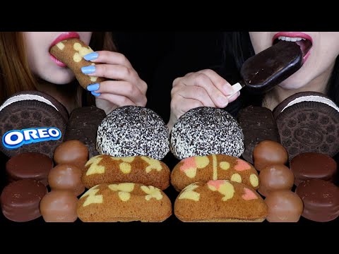 ASMR CHOCOLATE BOMB CAKES, OREO ICE CREAM SANDWICHES, MINI MARSHMALLOW, TOKYO DISNEY CHOCOLATE CAKES