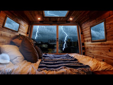 ASMR It’s raining. I’ll sleep in my Van! - Van Camping