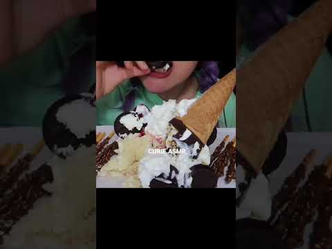 Ice Cream Cone, Cake, Pocky #shorts #asmr 아이스크림 콘, 케익 먹방