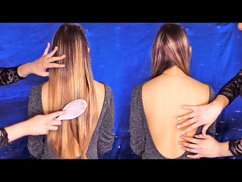 Back Tracing, Hair Play & Brushing ASMR, Soft Whispers Very Relaxing with Essential Oils