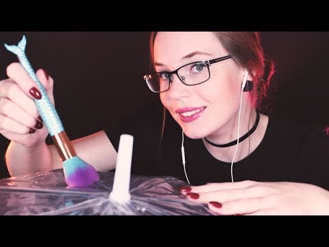 EXTRA Real ASMR Crinkly Umbrella Around Your Head - Spritzing, Water, Wiping - No Talking