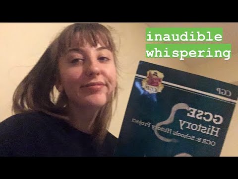 asmr | inaudible whispering & tapping on a vinyl book. with a little bit of mouth sounds 🐙🍄