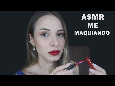 ASMR - ME MAQUIANDO PARA O NATAL 🎄(durma com esse vídeo)