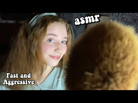 ASMR Fast and aggressive makeup application + mouth sounds 💙