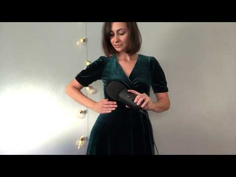 ASMR Dress Vlog: New Look Green Velvet Skater Dress + Fabric Sounds!