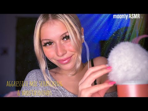 ASMR-aggressive mic scratching & mouthsounds💛(scratching,tingly,sensitive…)