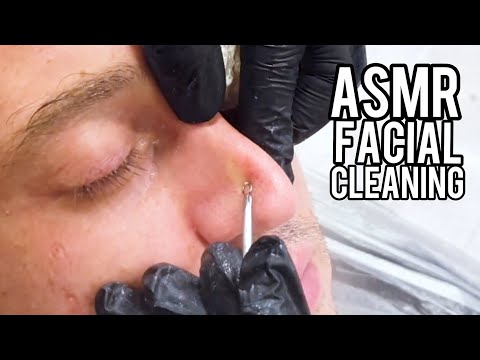 ASMR FACIAL CLEANING AND BLACKHEADS EXTRACTED | ASMR BARBER
