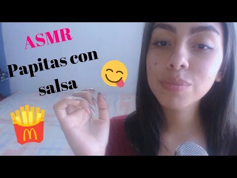 ASMR ESPAÑOL ~ Papitas con salsa (Ultra crujiente - Eating Sounds)