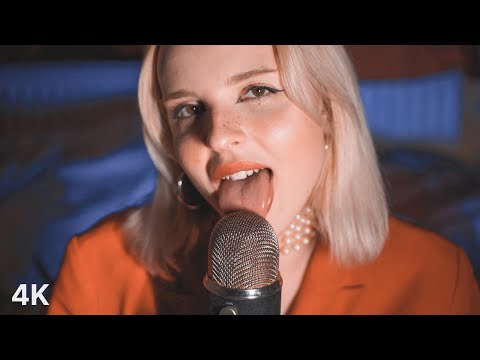 ASMR Licking & Mouth Sounds in Red Coat with Elsa (Blue Yeti, 4K)