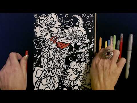 ASMR | Coloring a Wooden Ornament & Velvet Art w/Markers (Whisper)
