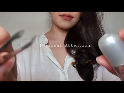 ASMR | Personal Attention for you and me ♥️(plucking, clipping, polishing and silly me)