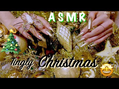 🎄Christmas ornaments! 💛 Everything in GOLDEN 🧡 Perfect SOUND ASSORTMENT! 🎧 binaural ASMR 🎅🏻