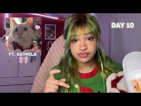 ASMR Cat Purring & Crunching ft. Oatmilk💚 Christmas Collabs Day 10