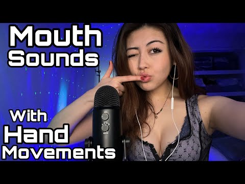 ASMR mouth sounds with hand movements 😴✋ (New mouth sounds! & spit painting)