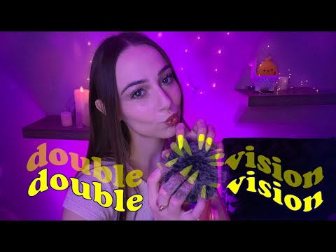 ASMR with 4 Hands 🤲☆ double mic scratching, double tapping, etc ☆ minimal talking ☆🤲