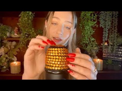 ASMR :) Gentle Mic Scratching| + Rhinestones & Textured Objects (Ear to Ear) (repost)