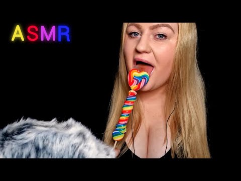 ASMR 👅LICKING RAINBOW LOLLIPOP , MOUTH SOUNDS TEETH SOUNDS (NO TALKING)