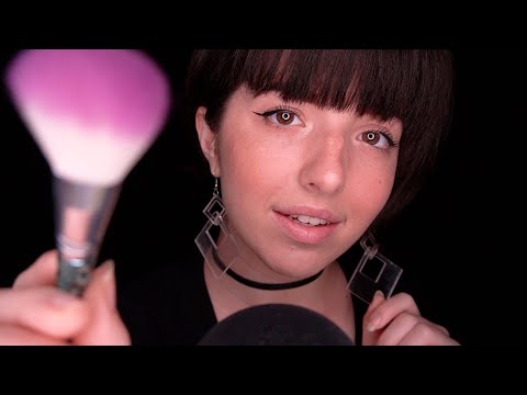 ASMR Slow & Articulated Whispers (face brushing)