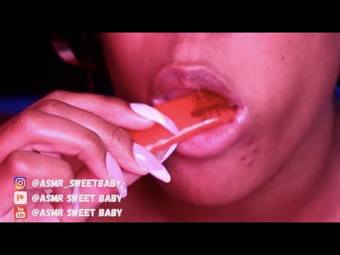 ASMR | FROZEN FRUIT ROLL UP | CHEWING SOUNDS | WET MOUTH SOUNDS 💦😋🍬