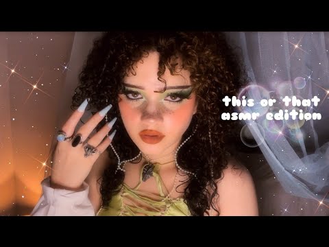 ASMR || this or that with unexpected items || oil sounds, pearl sounds, wood