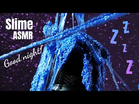 1 hour ASMR Poppy Blue Slime on Blue Yeti to help you fall asleep (no talking)